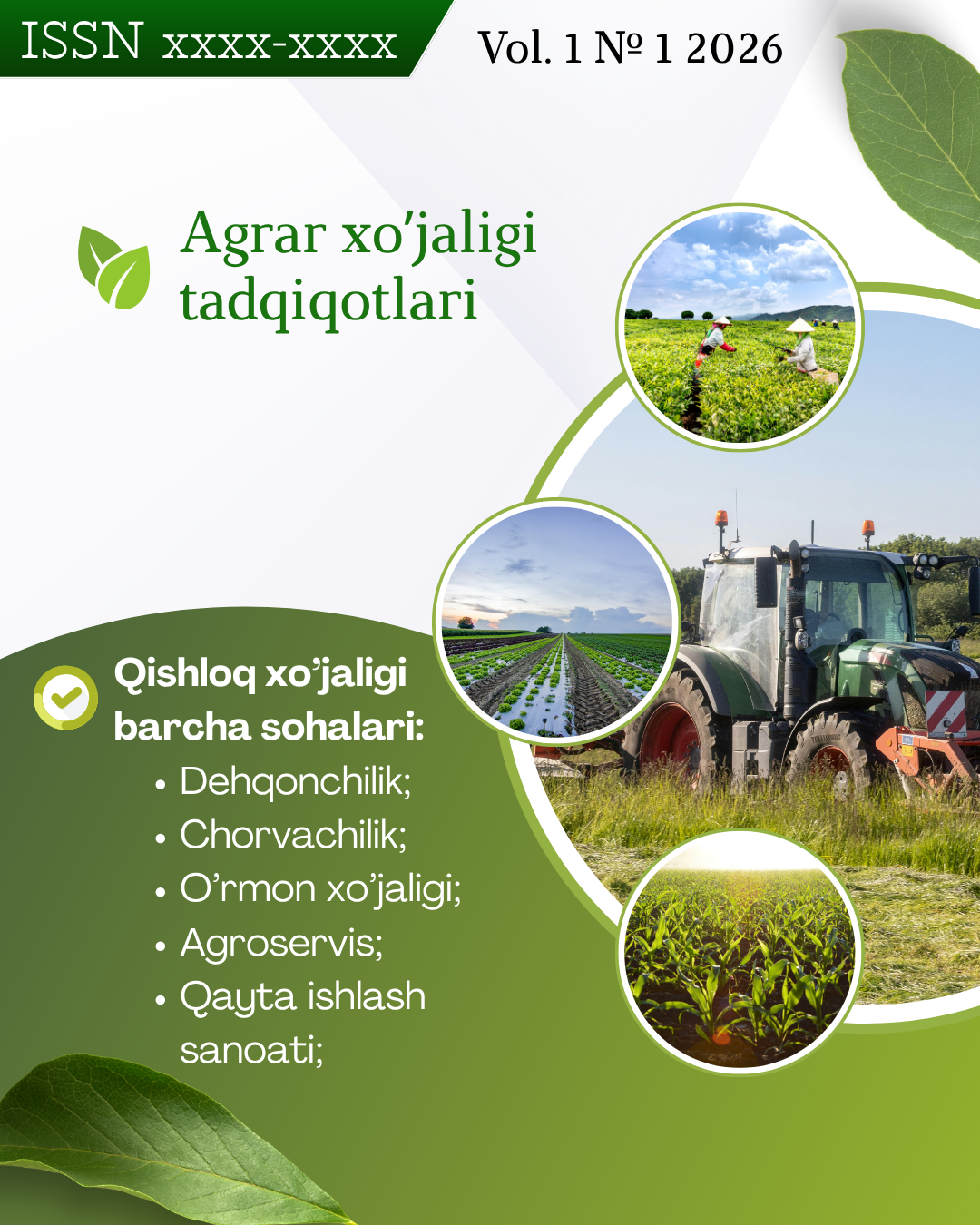 					Jild 1 Raqam 1 (2026): Agrar xo'jaligi tadqiqotlari sonini ko'rish
				